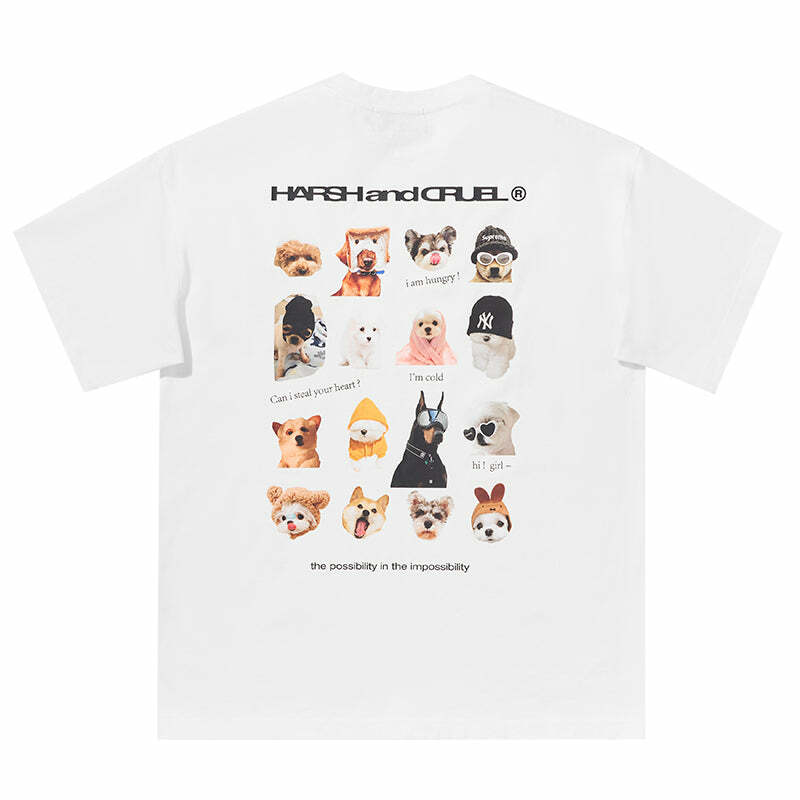 HARSH and CRUEL 'Pup' Tee - Y2K Summer Grunge, 90s Retro, Gothic Y2K, Baby Te
