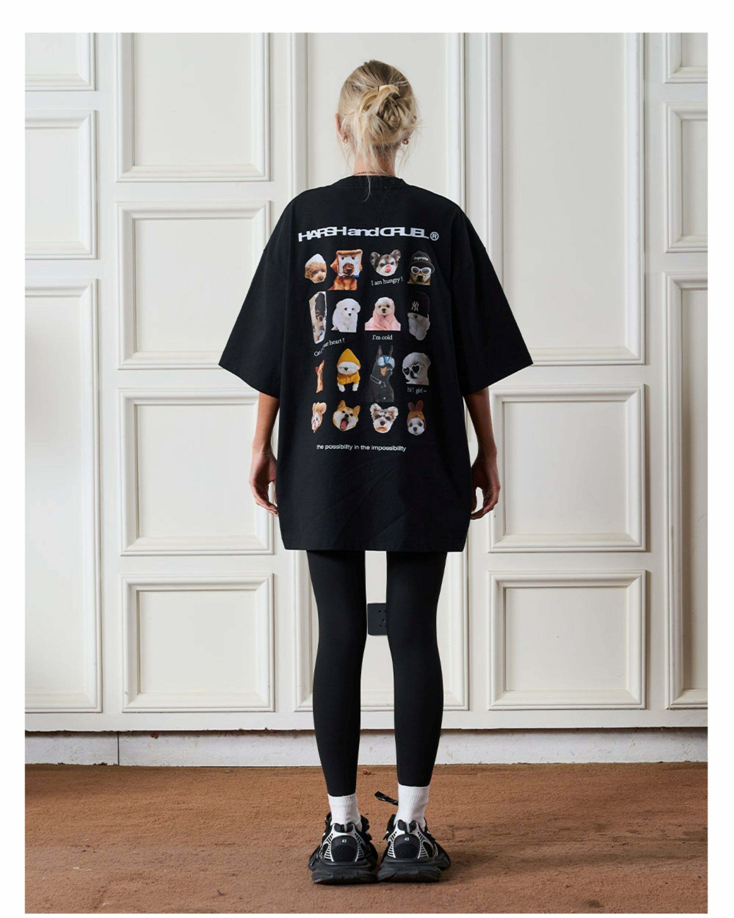 HARSH and CRUEL 'Pup' Tee - Y2K Summer Grunge, 90s Retro, Gothic Y2K, Baby Te