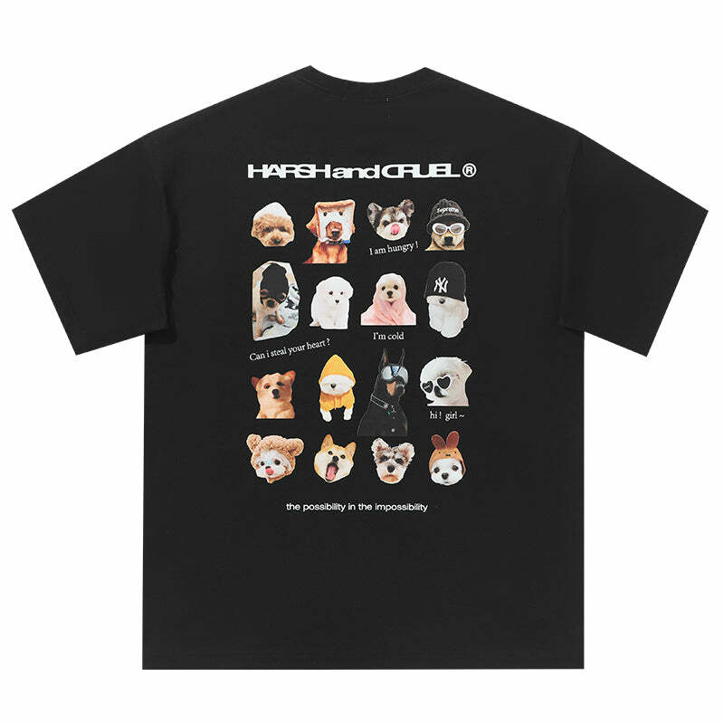 HARSH and CRUEL 'Pup' Tee - Y2K Summer Grunge, 90s Retro, Gothic Y2K, Baby Te
