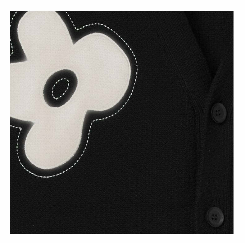 HARSH and CRUEL 'Solitary Flower' Tassel Knit Cardigan - Y2K Grunge, 90s Fashion, Retro Summer Outfit