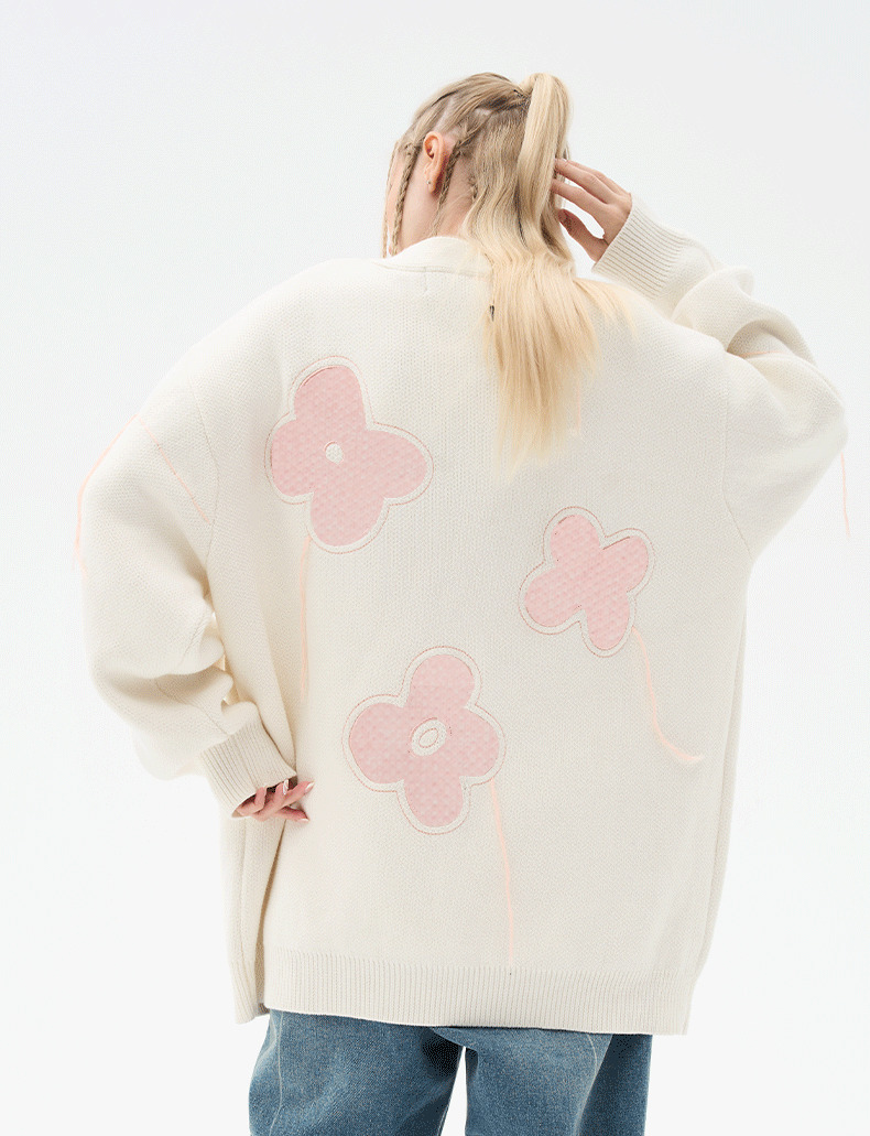 HARSH and CRUEL 'Solitary Flower' Tassel Knit Cardigan - Y2K Grunge, 90s Retro, Summer Outfits