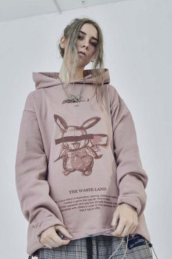 HARSH and CRUEL Blinded Monster Hoodie - Y2K Grunge, 90s Fashion, Retro Style, Gothic Y2K Outfit