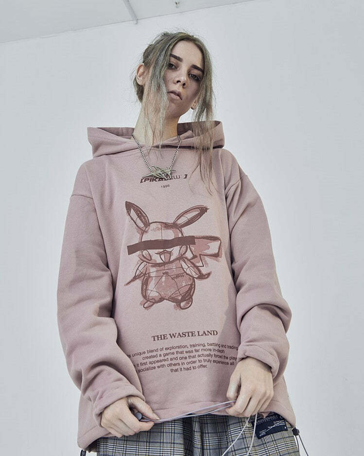 HARSH and CRUEL Blinded Monster Hoodie - Y2K Grunge, 90s Fashion, Retro Style, Gothic Y2K Outfit