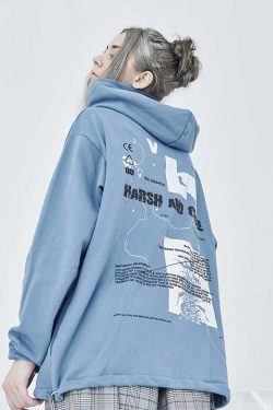HARSH and CRUEL Blinded Monster Hoodie - Y2K Grunge, 90s Fashion, Retro Style, Gothic Y2K Outfit