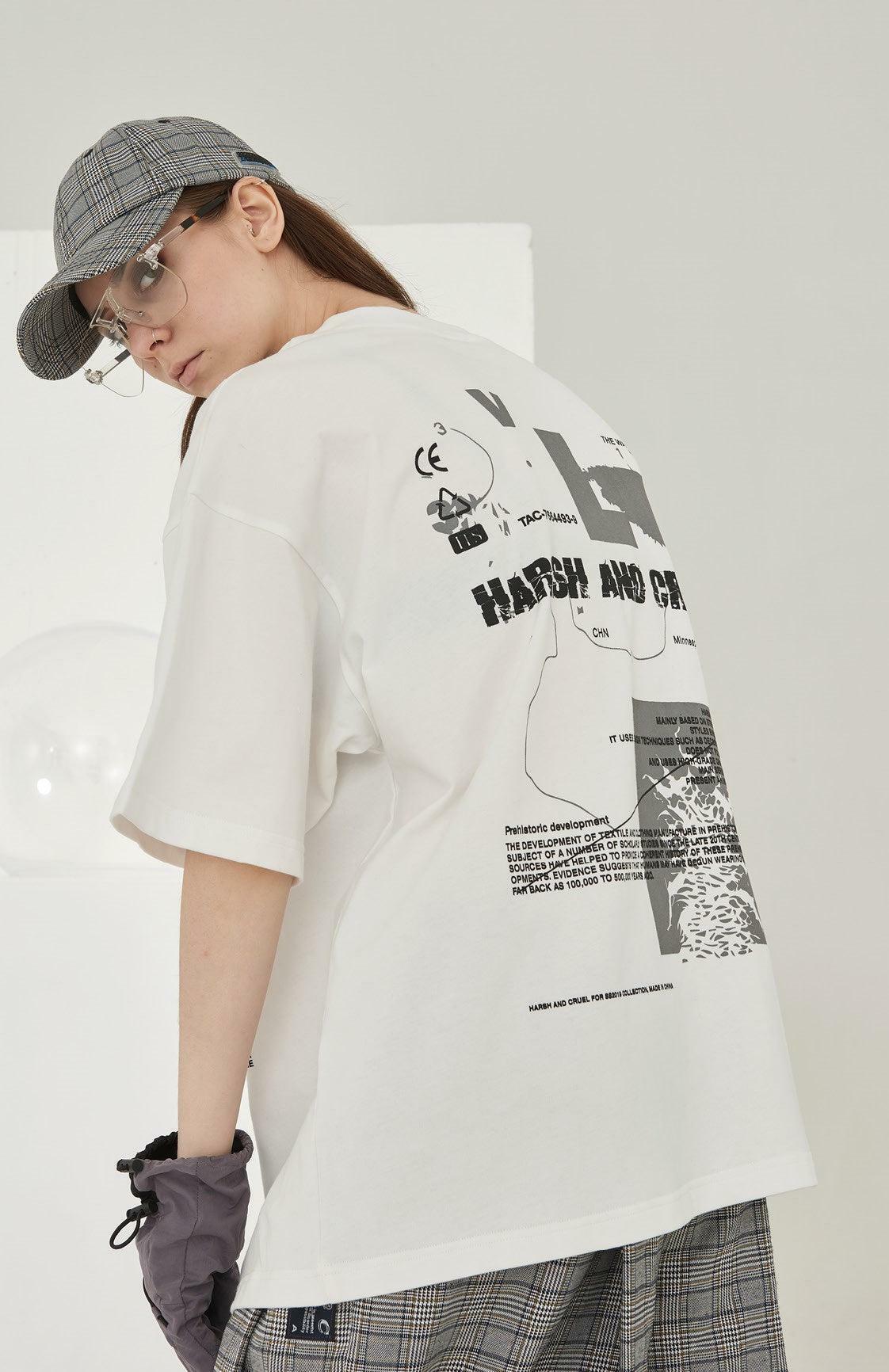 HARSH and CRUEL Blinded Monster Outline Tee - Y2K Grunge, 90s Fashion, Retro Summer Outfit