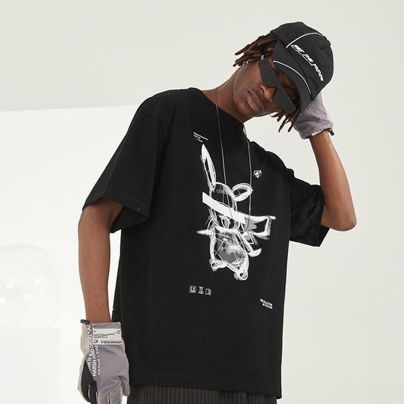 HARSH and CRUEL Blinded Monster Outline Tee - Y2K Grunge, 90s Fashion, Retro Summer Outfit