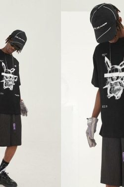 HARSH and CRUEL Blinded Monster Outline Tee - Y2K Grunge, 90s Fashion, Retro Summer Outfit