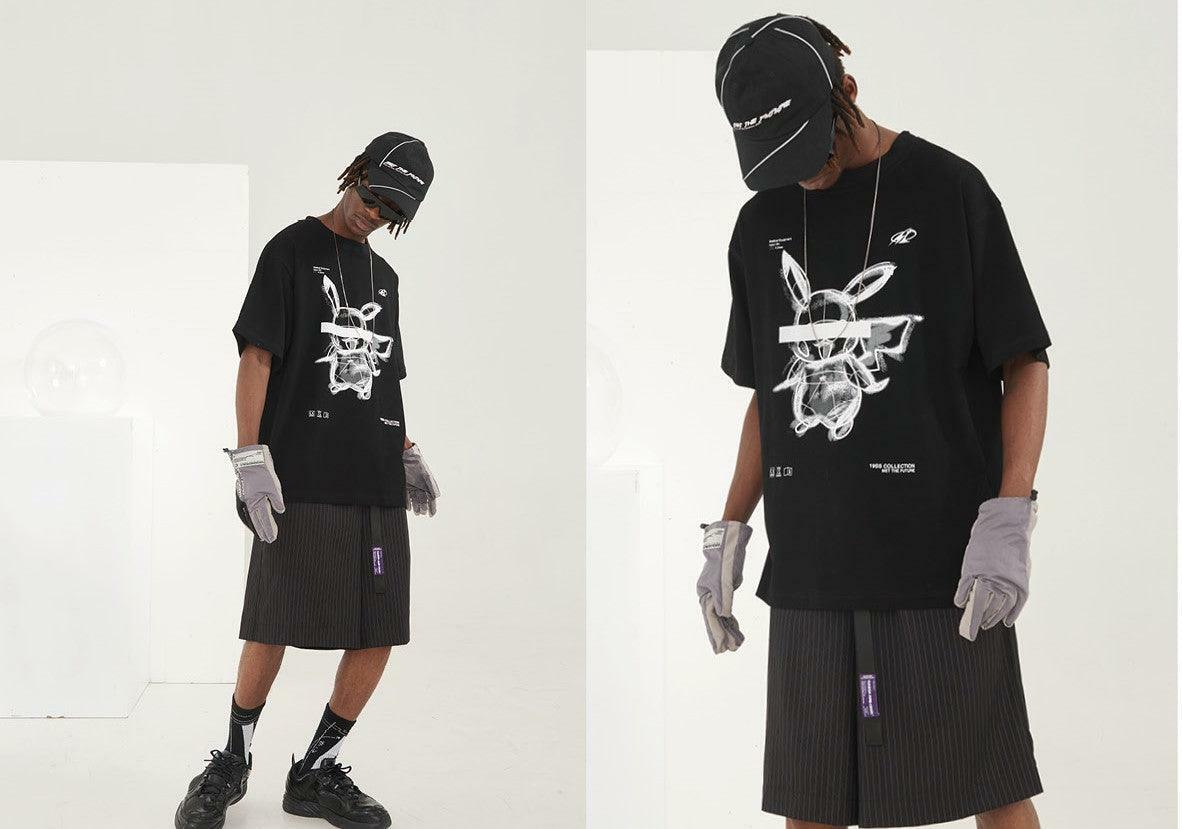 HARSH and CRUEL Blinded Monster Outline Tee - Y2K Grunge, 90s Fashion, Retro Summer Outfit