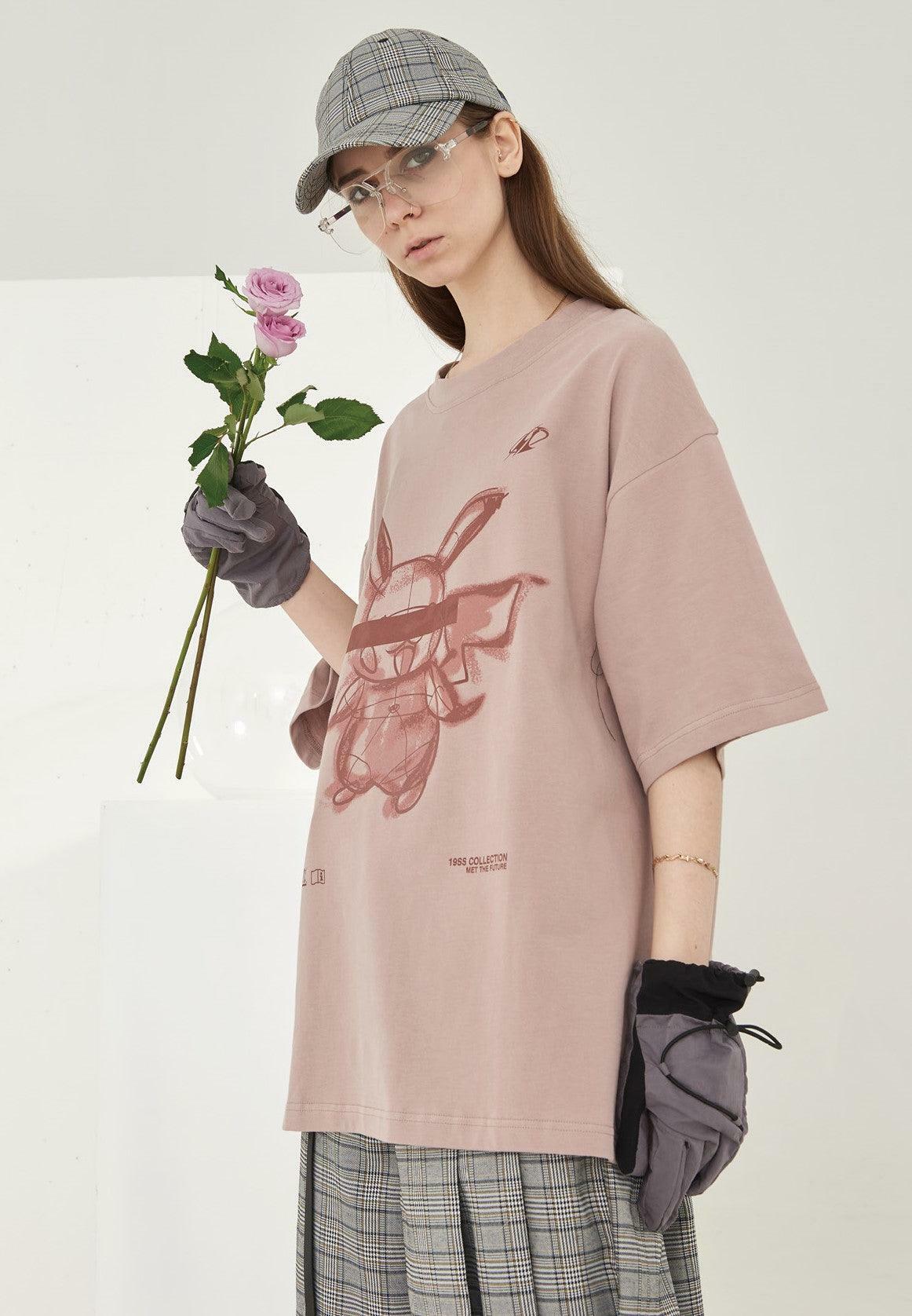 HARSH and CRUEL Blinded Monster Outline Tee - Y2K Grunge, 90s Fashion, Retro Summer Outfit