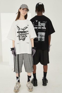 HARSH and CRUEL Blinded Monster Outline Tee - Y2K Grunge, 90s Fashion, Retro Summer Outfit