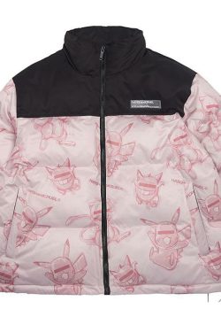 HARSH and CRUEL Blinded Monsters Y2K Puffer Jacket - 90s Grunge, Retro, Gothic Y2K Fashion