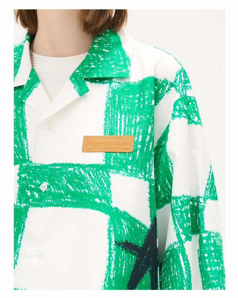 HARSH and CRUEL Checkered Button-Up - Y2K Grunge 90s Fashion, Retro Summer Outfit, Gothic Y2K Style