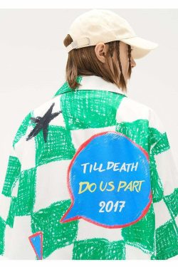 HARSH and CRUEL Checkered Button-Up - Y2K Grunge 90s Fashion, Retro Summer Outfit, Gothic Y2K Style