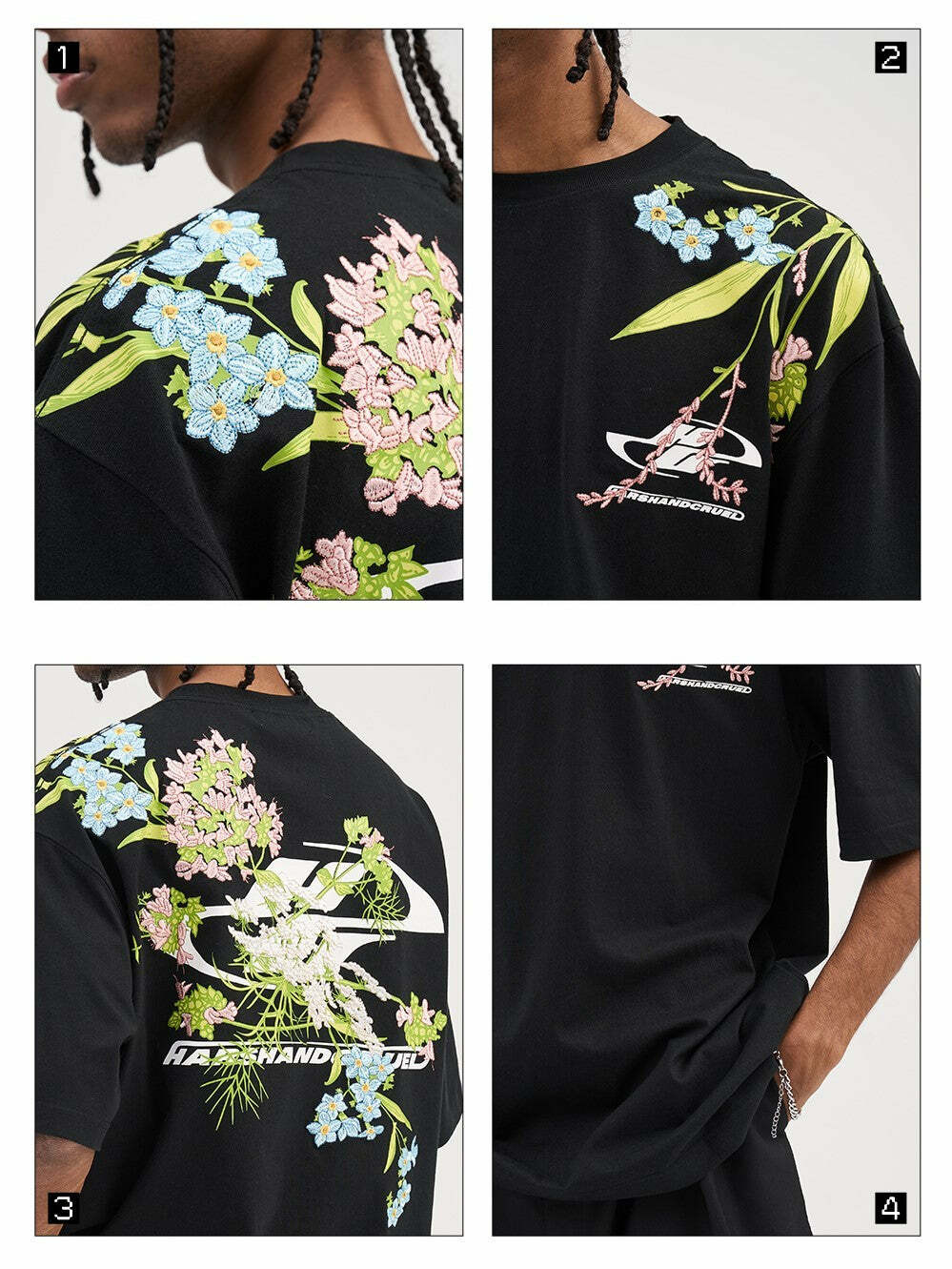 HARSH and CRUEL Embroidered 'Bloom' Tee - Y2K Summer, 90s Fashion, Grunge, Retro, Baby Te