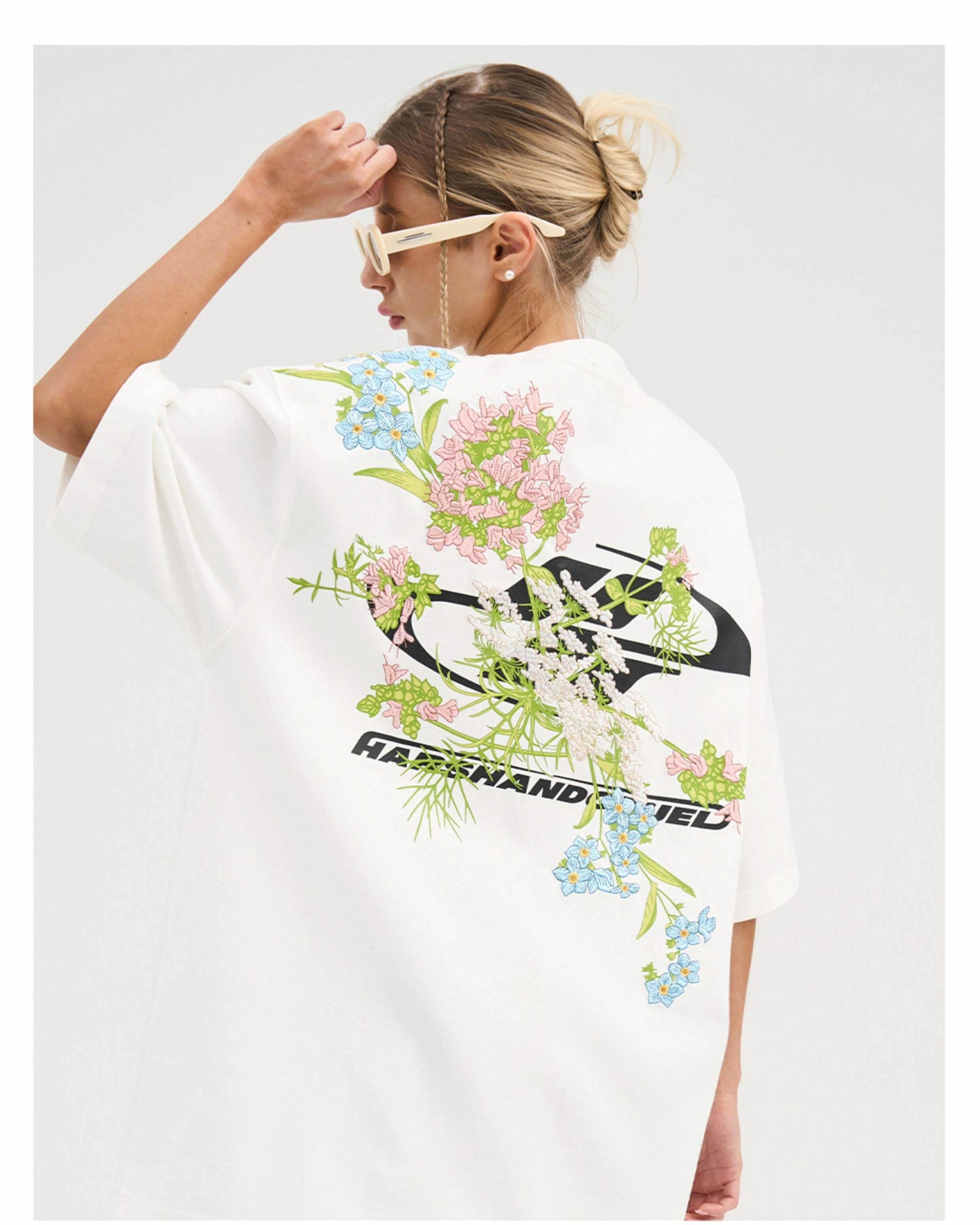 HARSH and CRUEL Embroidered 'Bloom' Tee - Y2K Summer, 90s Fashion, Grunge, Retro, Pastel