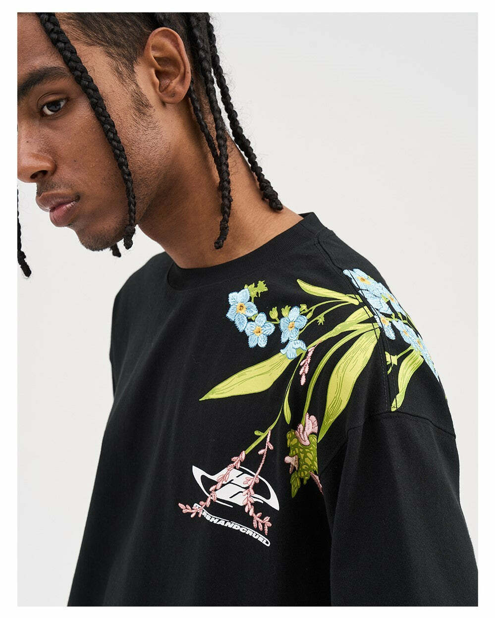 HARSH and CRUEL Embroidered 'Bloom' Tee - Y2K Summer, 90s Fashion, Grunge, Retro, Pastel