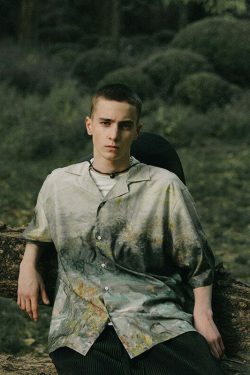HARSH and CRUEL Painted Autumn Button-Up - Y2K Summer, 90s Fashion, Grunge, Retro, Pastel Goth