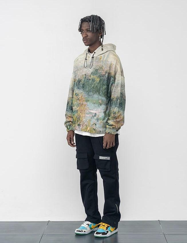 HARSH and CRUEL Painted Autumn Hoodie - Y2K Grunge, 90s Fashion, Retro Style, Pastel Goth Outfit