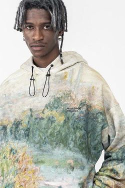 HARSH and CRUEL Painted Autumn Hoodie - Y2K Grunge, 90s Fashion, Retro Style, Pastel Goth Outfit