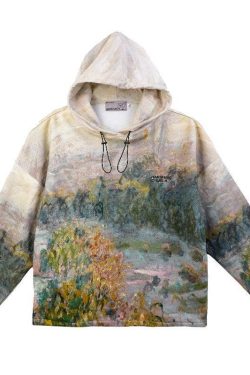 HARSH and CRUEL Painted Autumn Hoodie - Y2K Grunge, 90s Fashion, Retro Style, Pastel Goth Outfit