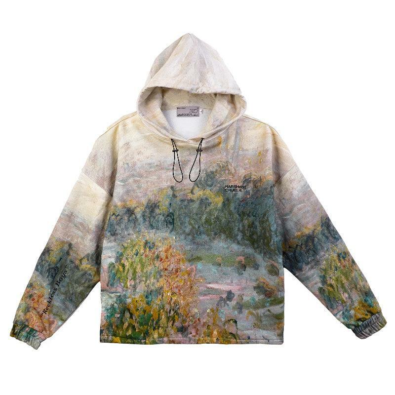 HARSH and CRUEL Painted Autumn Hoodie - Y2K Grunge, 90s Fashion, Retro Style, Pastel Goth Outfit