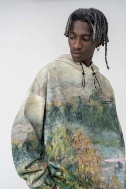 HARSH and CRUEL Painted Autumn Hoodie - Y2K Grunge, 90s Fashion, Retro Style, Pastel Goth Outfit