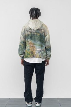 HARSH and CRUEL Painted Autumn Hoodie - Y2K Grunge, 90s Fashion, Retro Style, Pastel Goth Outfit