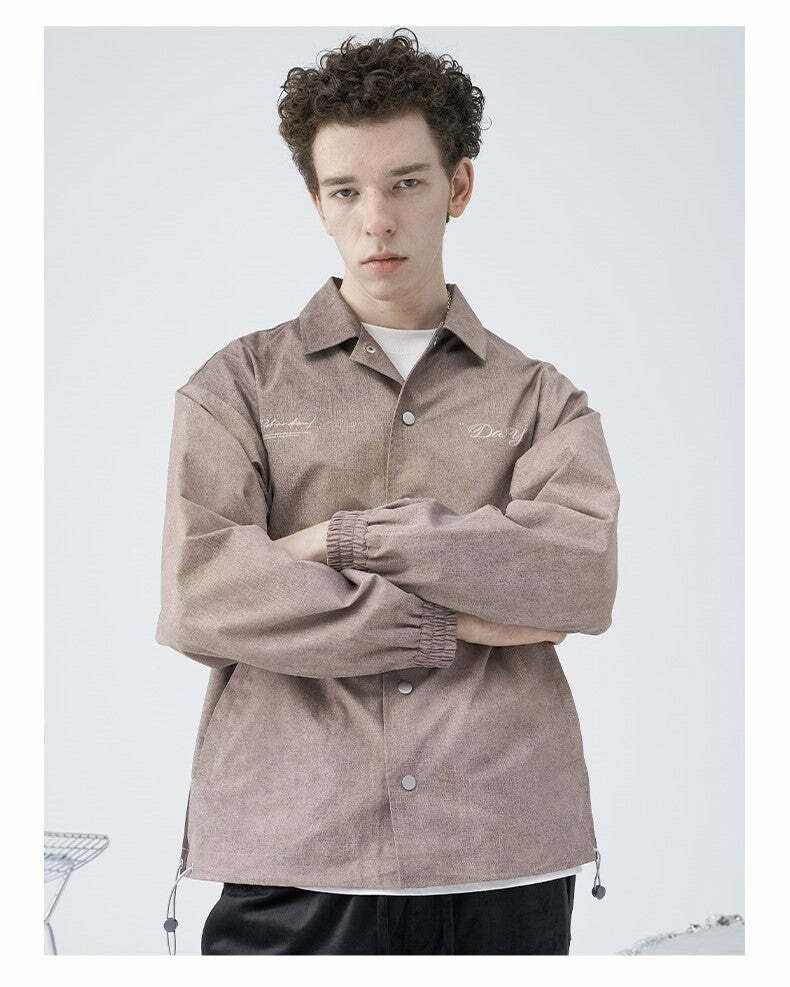 HARSH and CRUEL Painted Flowers Windbreaker Jacket - Y2K Summer, 90s Fashion, Grunge, Retro Style