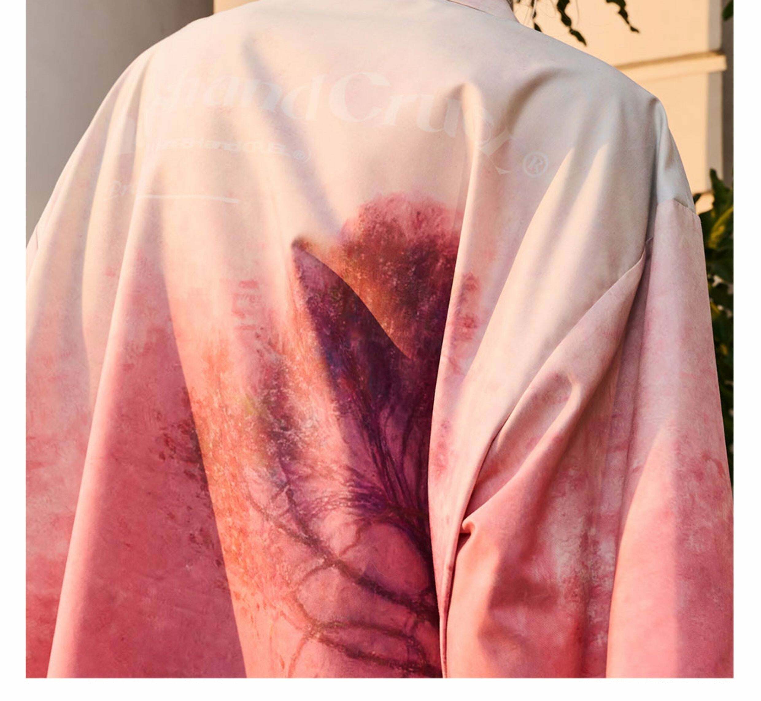 HARSH and CRUEL Painted Sunset Button-Up - Y2K Summer Grunge 90s Retro Fashion for Women