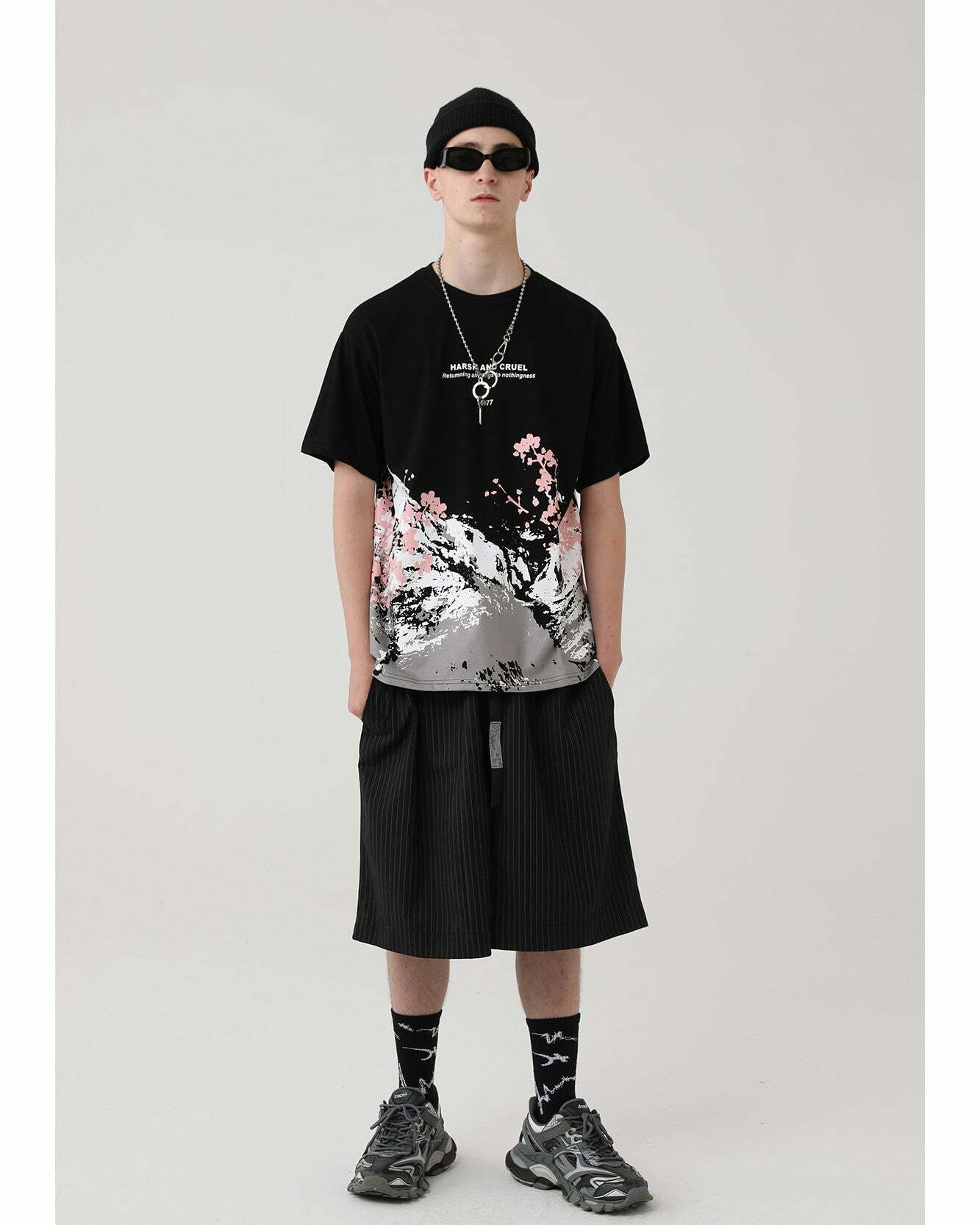 HARSH and CRUEL Snow Sakura Tee - Y2K Summer Grunge, 90s Fashion, Retro Y2K Popstar Outfit