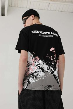 HARSH and CRUEL Snow Sakura Tee - Y2K Summer Grunge, 90s Retro, Pastel Goth, Y2K Popstar