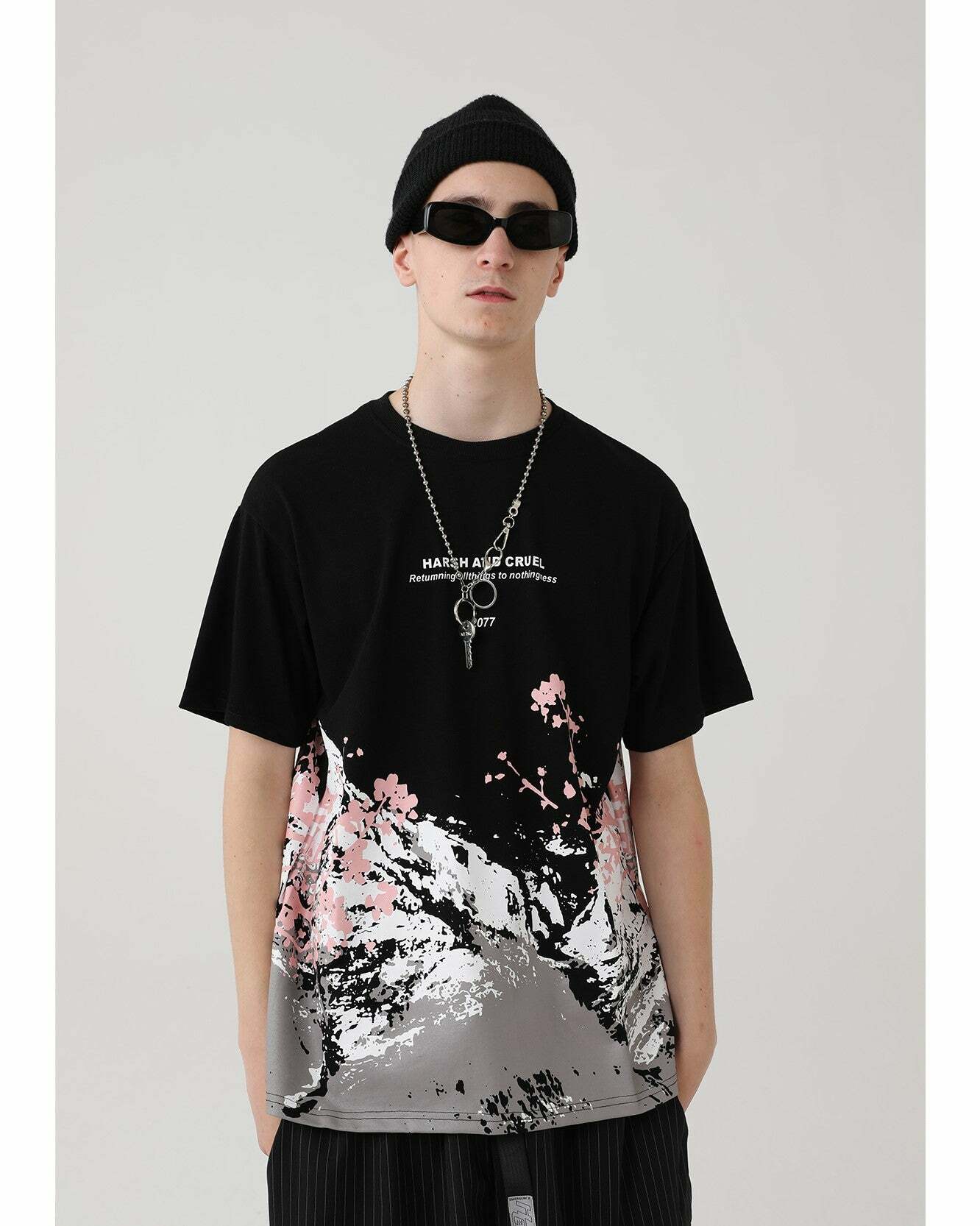 HARSH and CRUEL Snow Sakura Tee - Y2K Summer Grunge, 90s Retro, Pastel Goth, Y2K Popstar