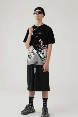 HARSH and CRUEL Snow Sakura Tee - Y2K Summer Grunge, 90s Retro, Pastel Goth, Y2K Popstar