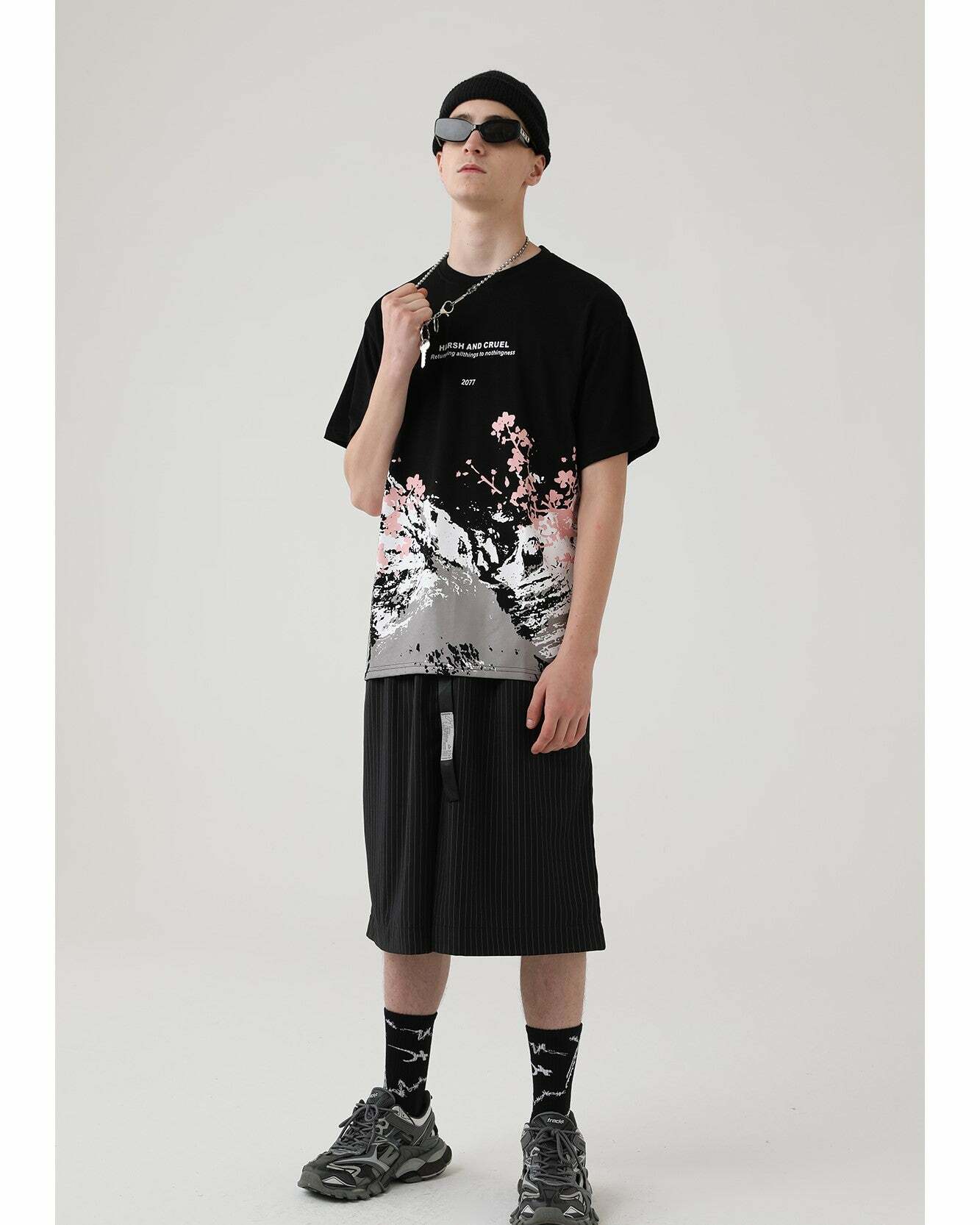 HARSH and CRUEL Snow Sakura Tee - Y2K Summer Grunge, 90s Retro, Pastel Goth, Y2K Popstar