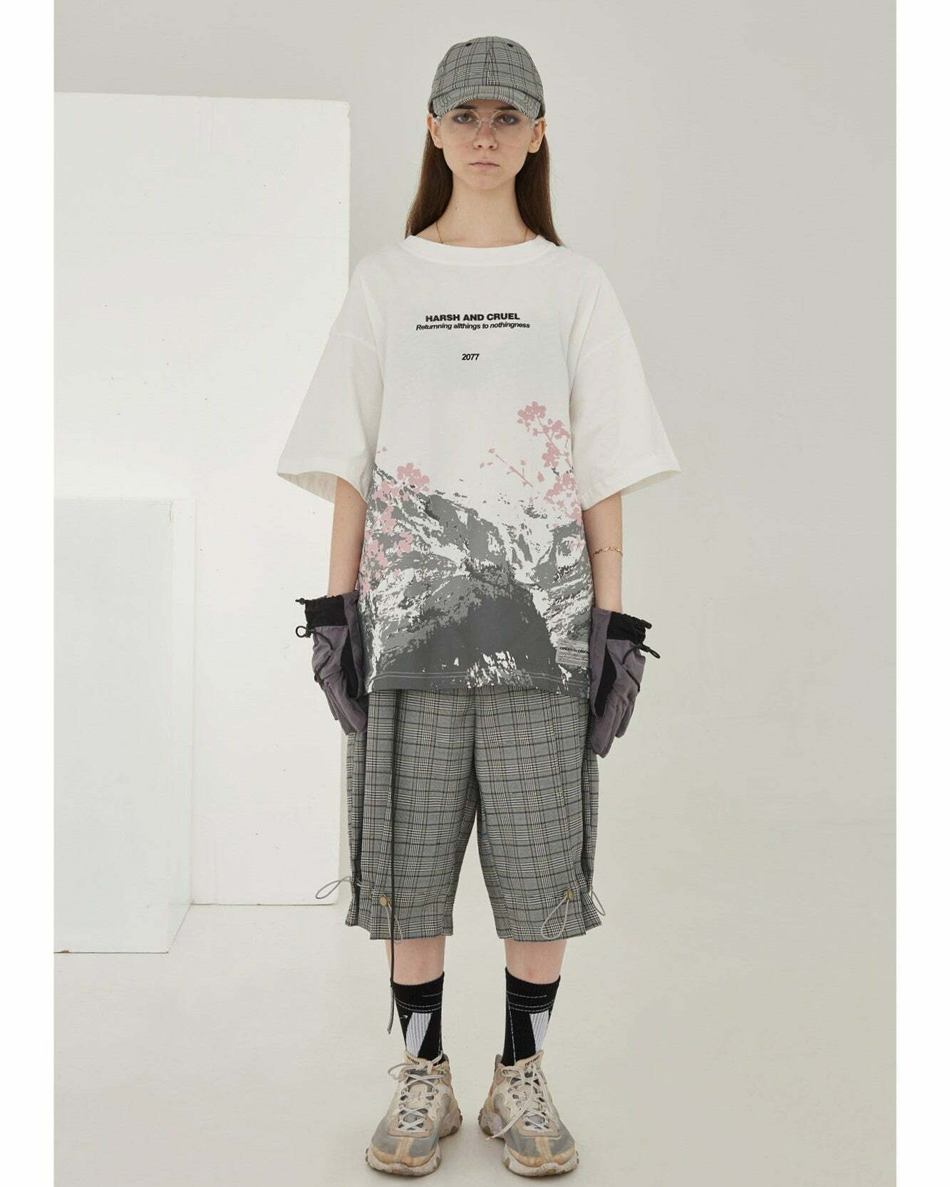 HARSH and CRUEL Snow Sakura Tee - Y2K Summer Grunge, 90s Retro, Pastel Goth, Y2K Popstar