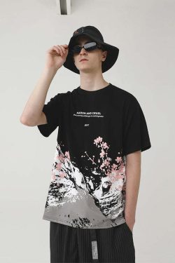 HARSH and CRUEL Snow Sakura Tee - Y2K Summer Grunge, 90s Retro, Pastel Goth, Y2K Popstar
