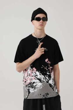 HARSH and CRUEL Snow Sakura Tee - Y2K Summer Grunge, 90s Retro, Pastel Goth, Y2K Popstar