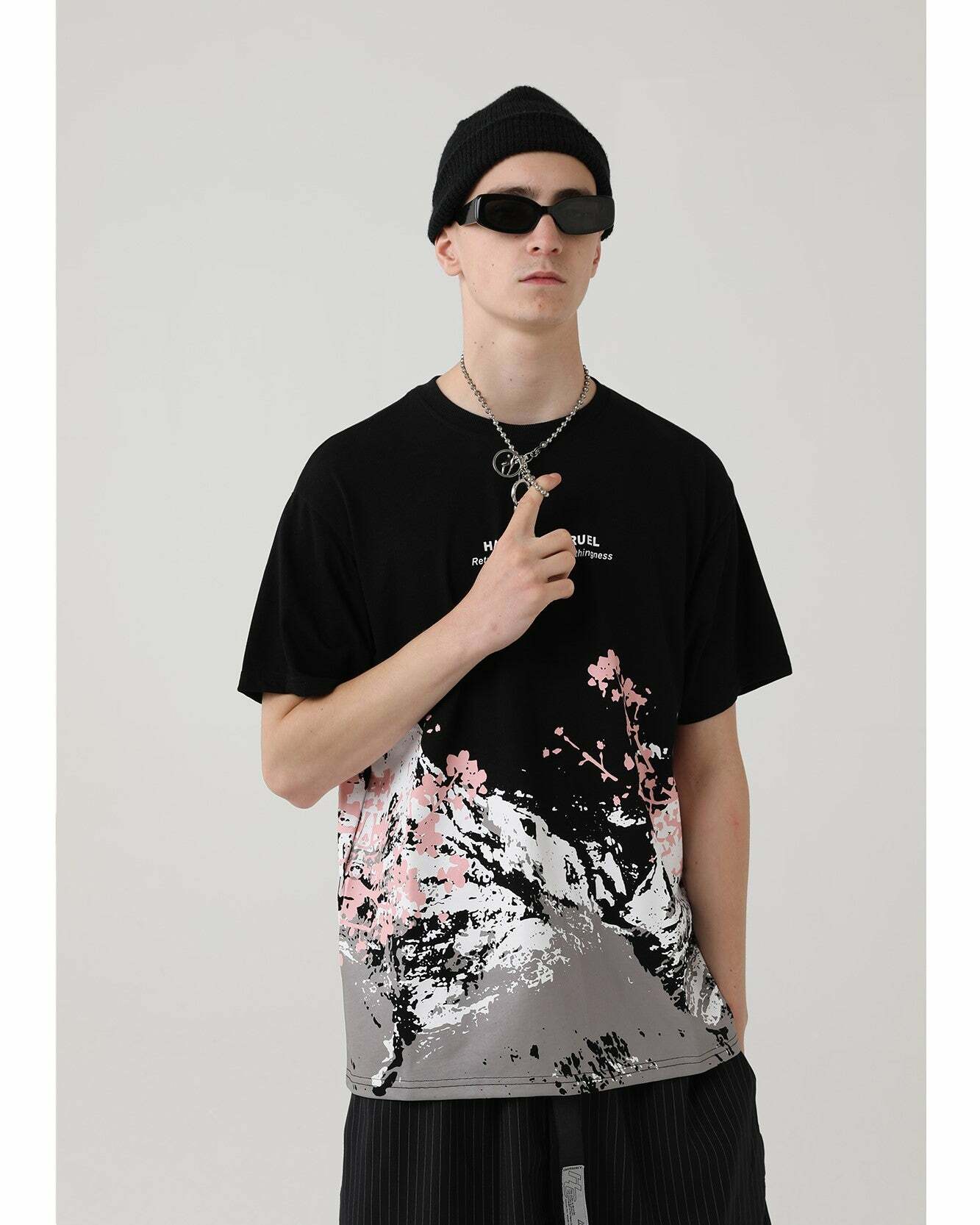 HARSH and CRUEL Snow Sakura Tee - Y2K Summer Grunge, 90s Retro, Pastel Goth, Y2K Popstar