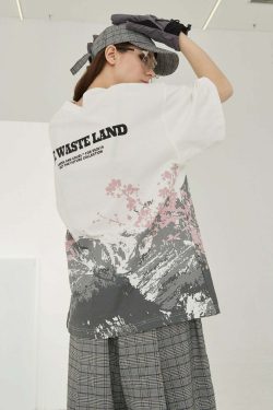 HARSH and CRUEL Snow Sakura Tee - Y2K Summer Grunge, 90s Retro, Pastel Goth, Y2K Popstar