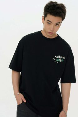 HARSH and CRUEL Y2K Embroidered Daisies Tee - Retro 90s Grunge Summer Outfit for Women