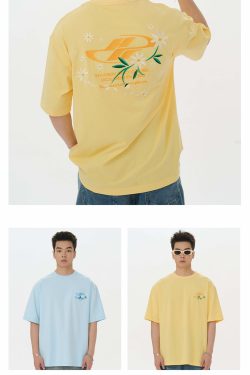 HARSH and CRUEL Y2K Embroidered Daisies Tee - Retro 90s Grunge Summer Outfit for Women