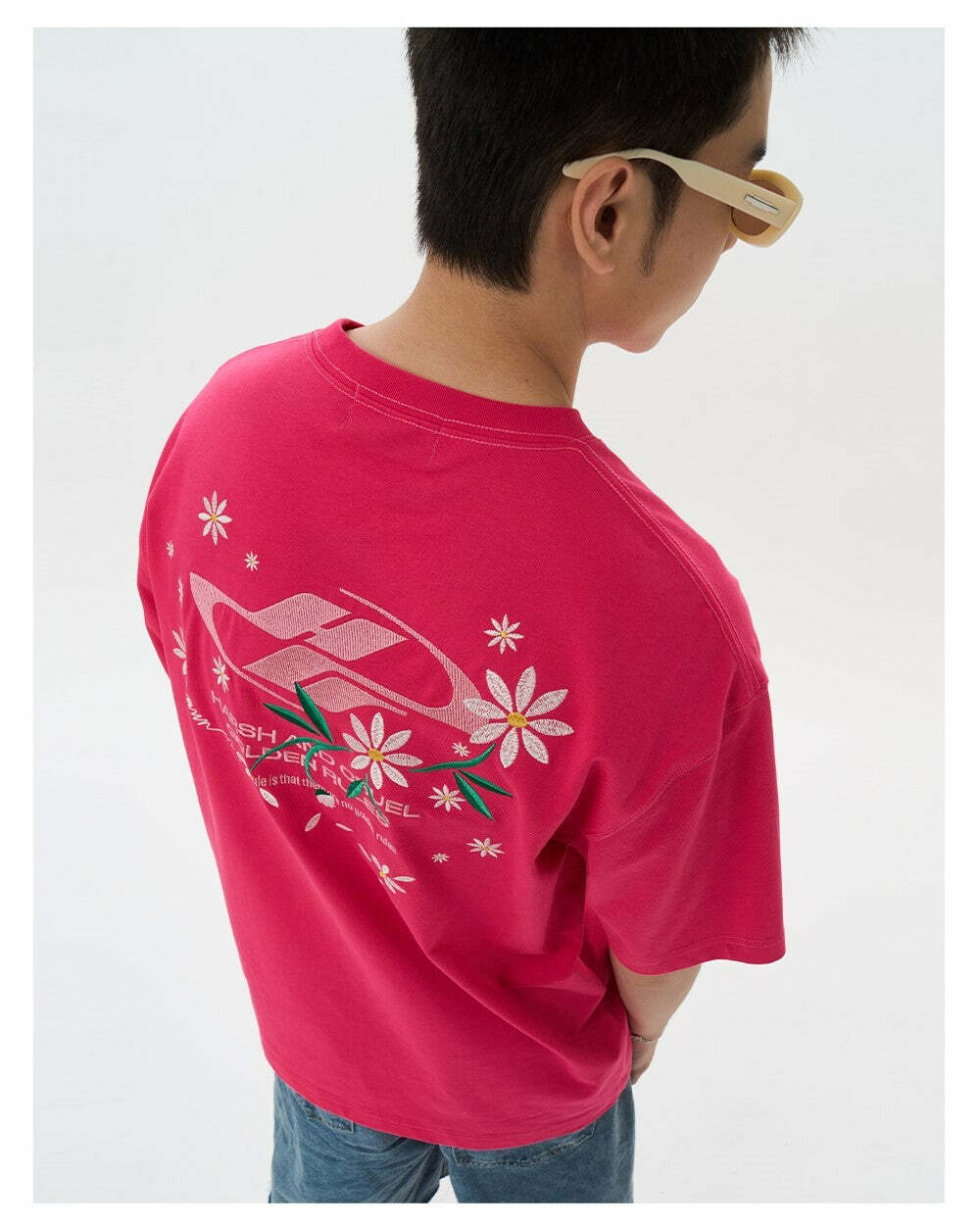 HARSH and CRUEL Y2K Embroidered Daisies Tee - Retro 90s Grunge Summer Outfit for Women