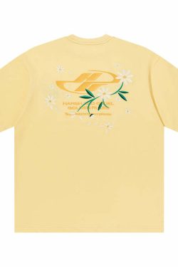 HARSH and CRUEL Y2K Embroidered Daisies Tee - Retro 90s Grunge Summer Outfit for Women