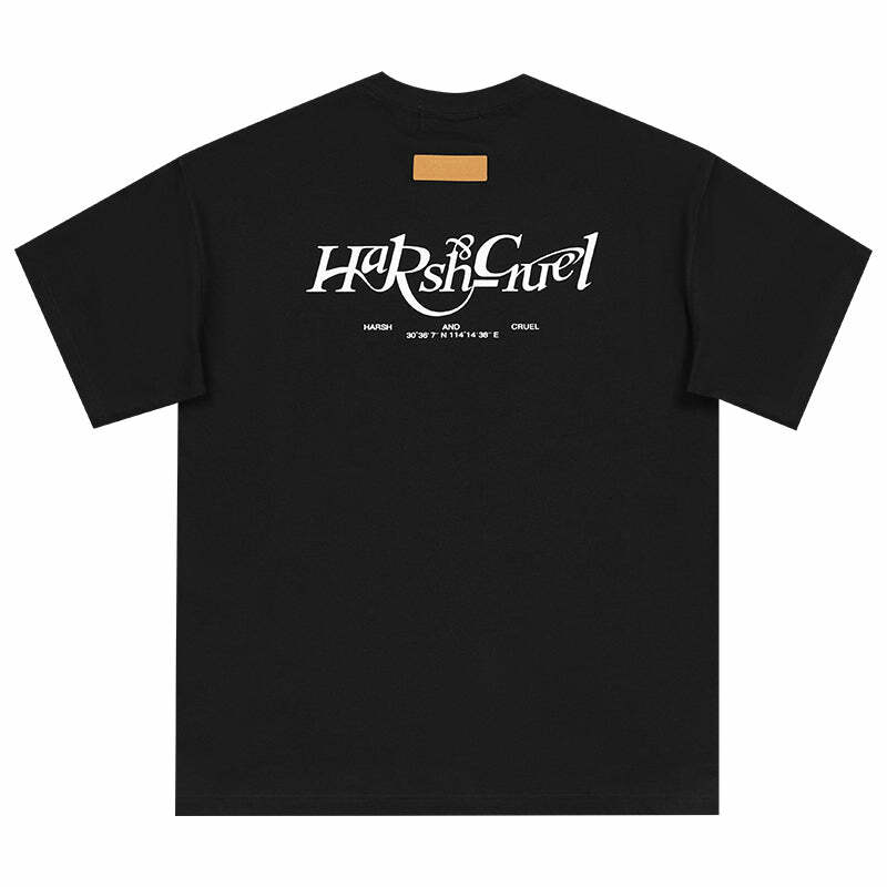 HARSH and CRUEL Y2K Grunge Logo Tee - Retro 90s Fashion, Summer Outfits, and Pastel Goth Style