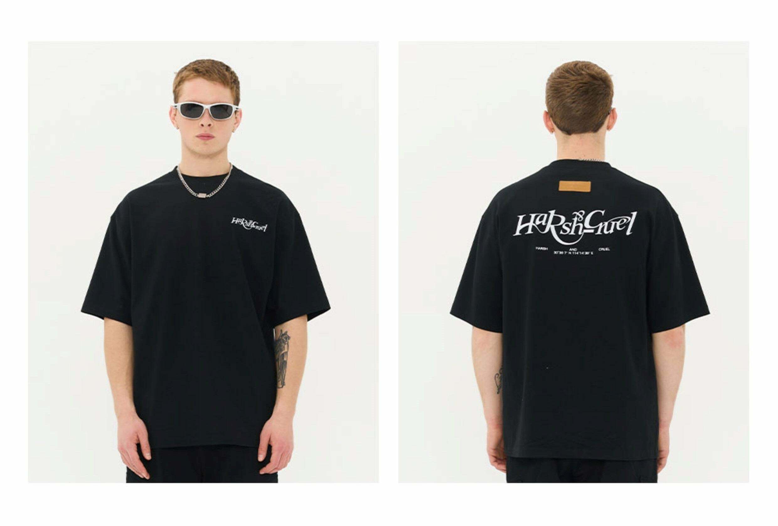 HARSH and CRUEL Y2K Grunge Logo Tee - Retro 90s Fashion, Summer Outfits, and Pastel Goth Style