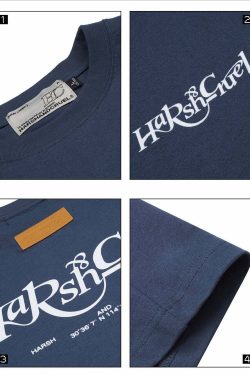 HARSH and CRUEL Y2K Grunge Logo Tee - Retro 90s Fashion, Summer Outfits, and Pastel Goth Style