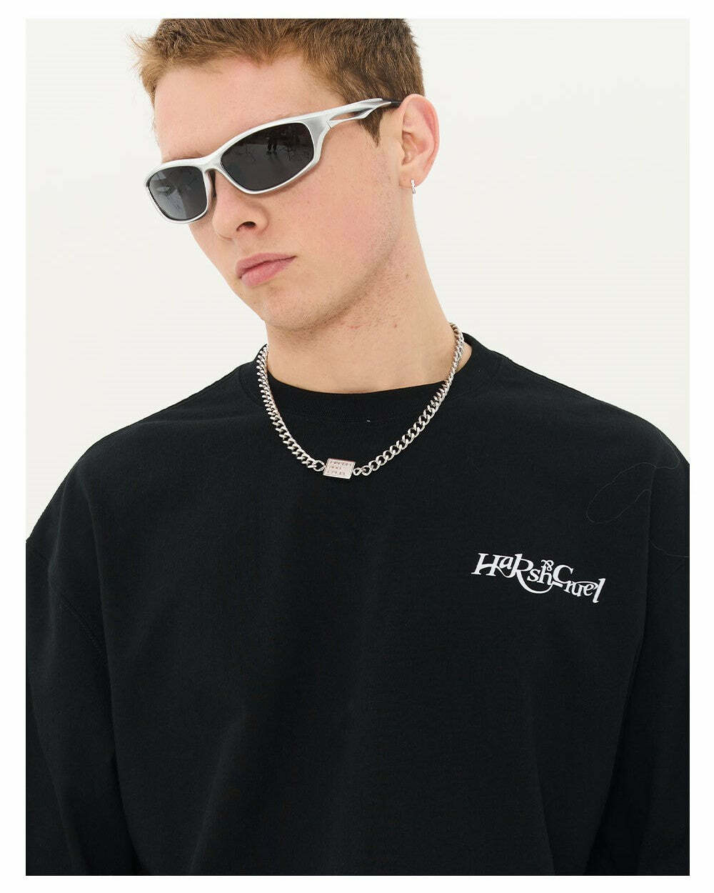 HARSH and CRUEL Y2K Grunge Logo Tee - Retro 90s Fashion, Summer Outfits, and Pastel Goth Style