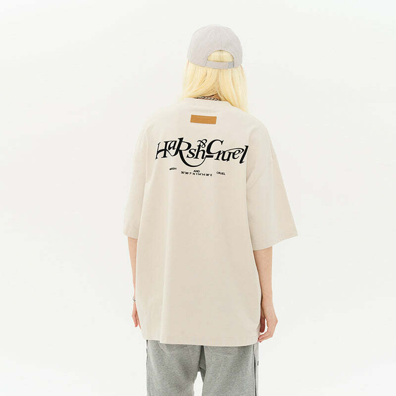 HARSH and CRUEL Y2K Grunge Logo Tee - Retro 90s Fashion, Summer Outfits, and Pastel Goth Style
