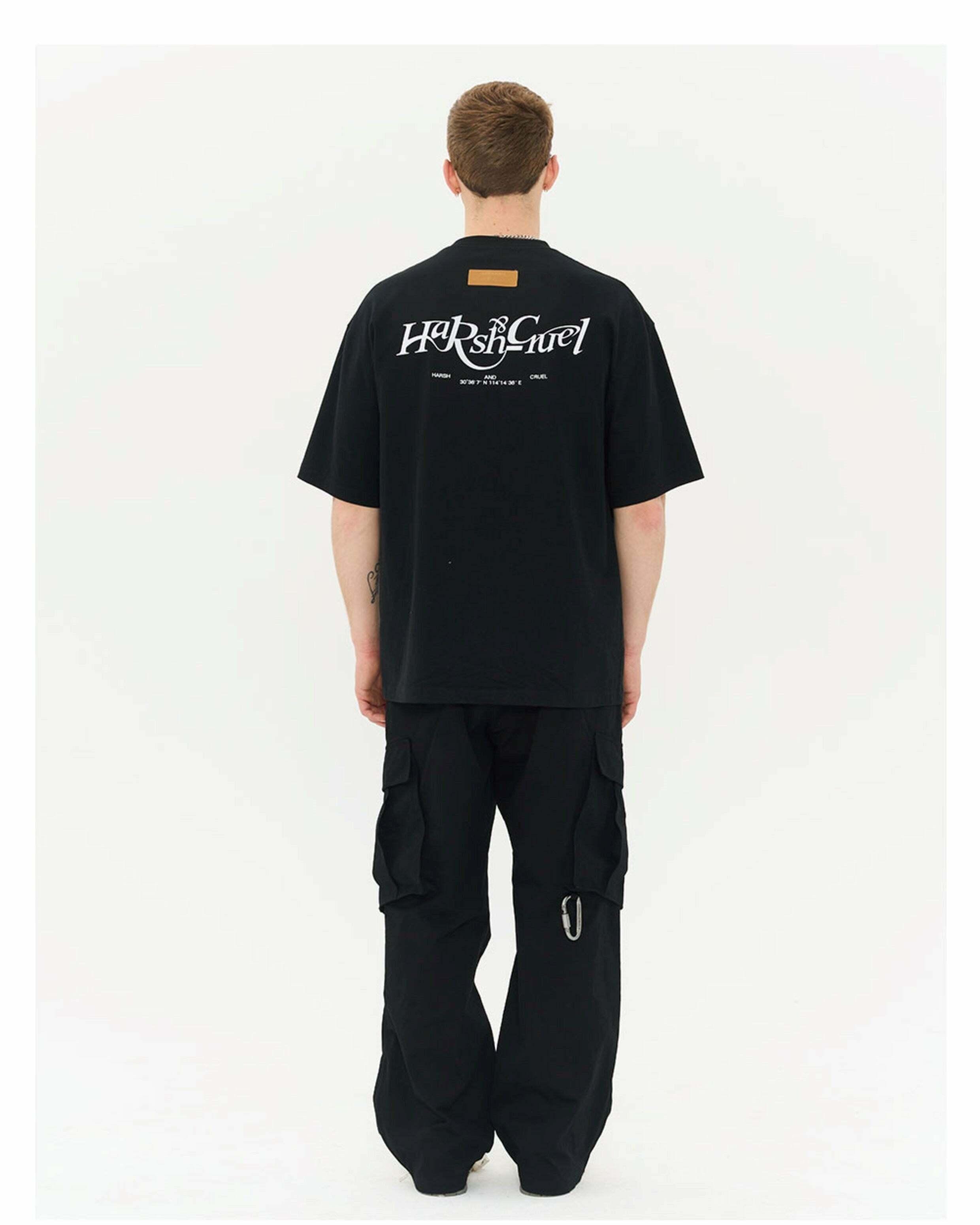 HARSH and CRUEL Y2K Grunge Logo Tee - Retro 90s Fashion, Summer Outfits, and Pastel Goth Style