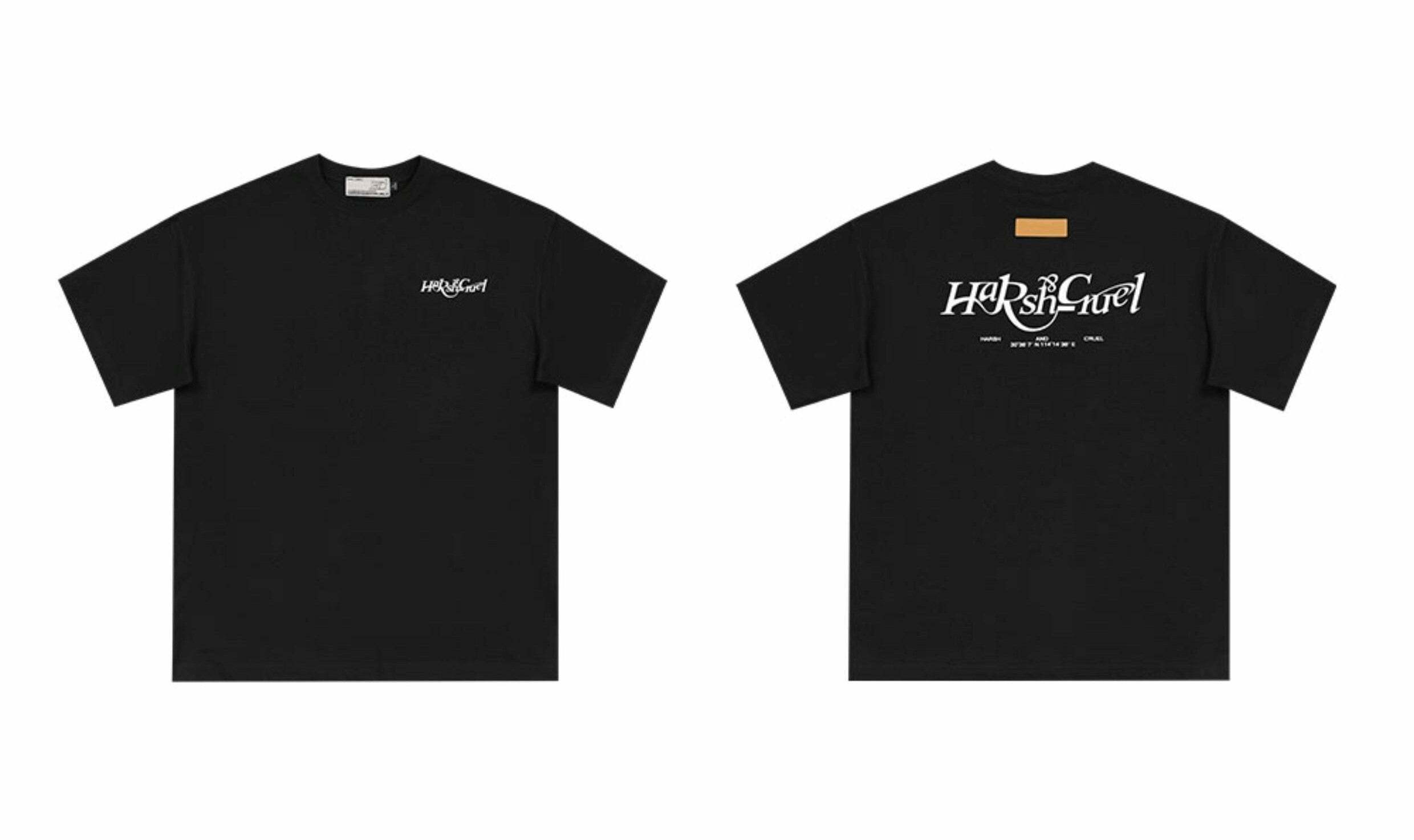 HARSH and CRUEL Y2K Grunge Logo Tee - Retro 90s Fashion, Summer Outfits, and Pastel Goth Style
